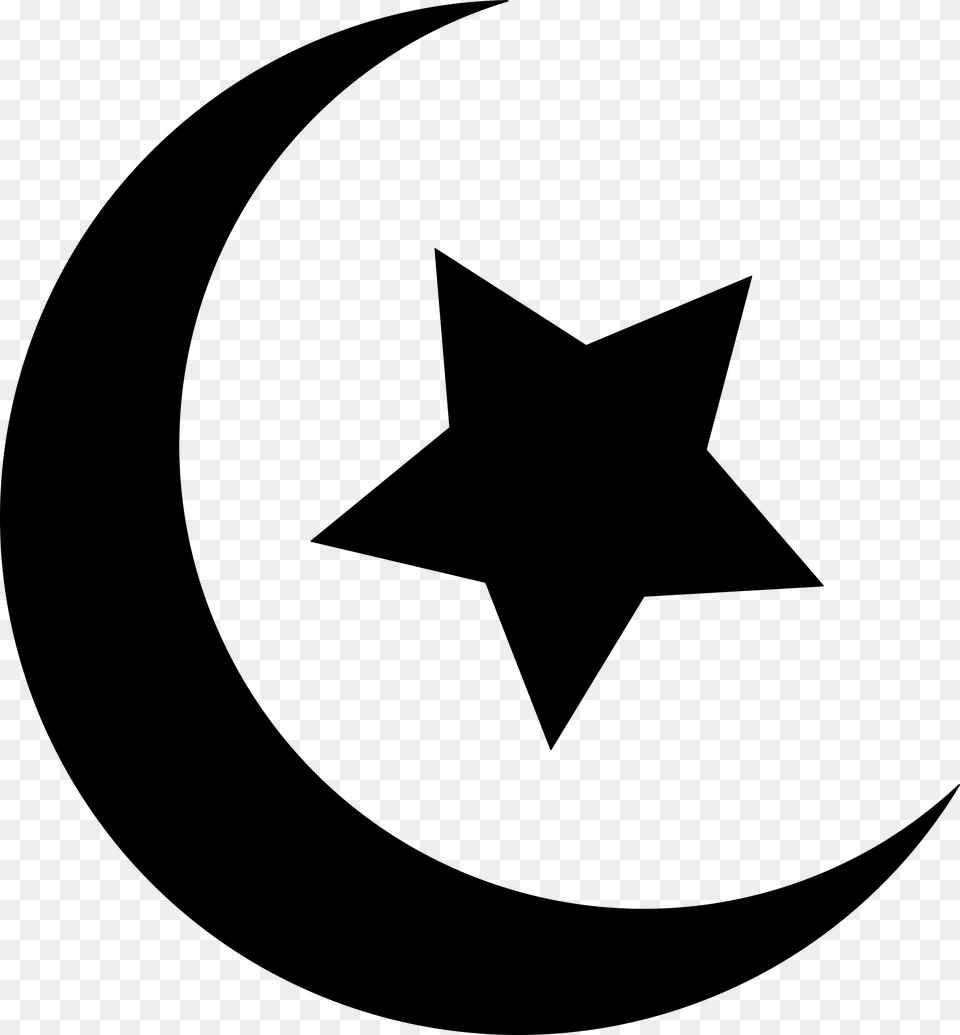 Remix Of Black Crescent And Star Icons, Gray Png