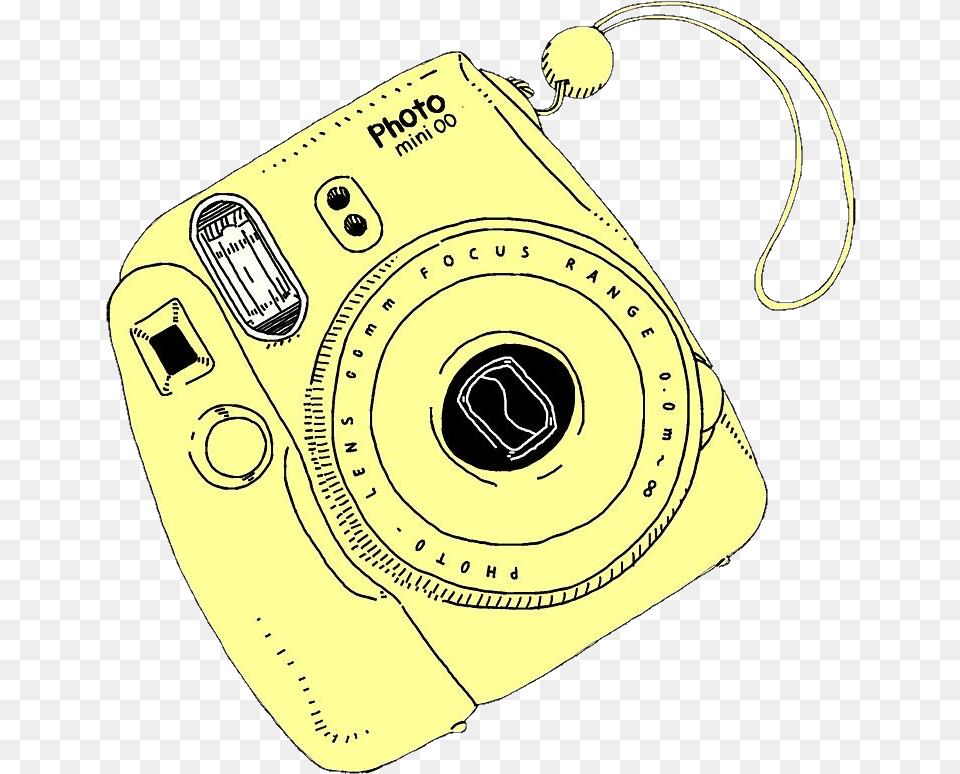 Remixit Remix Polaroid Yellow Kawaii Yellow Aesthetic Yellow Camera Sticker, Electronics, Digital Camera Free Png