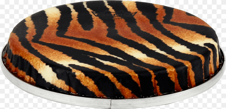 Remo R Series Skyndeep Bongo Drumhead Tiger Stripe Tiger, Furniture, Birthday Cake, Cake, Cream Png Image