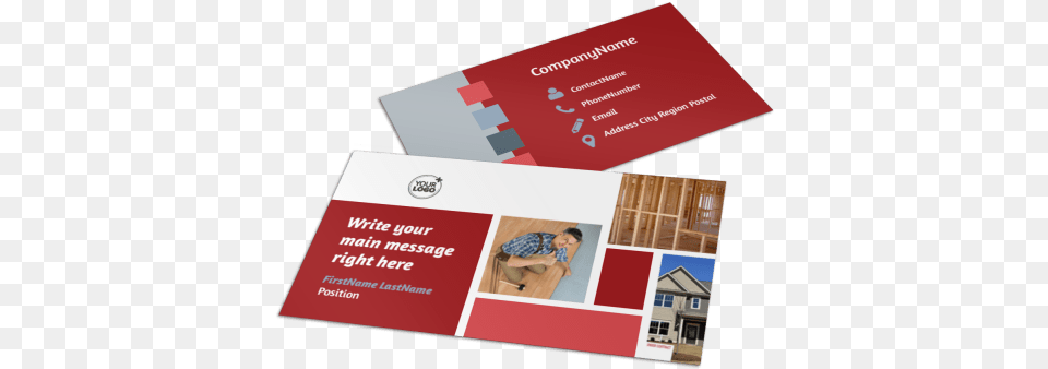 Remodeling Contractor Business Card Template Preview Business Card, Advertisement, Paper, Poster, Text Free Transparent Png