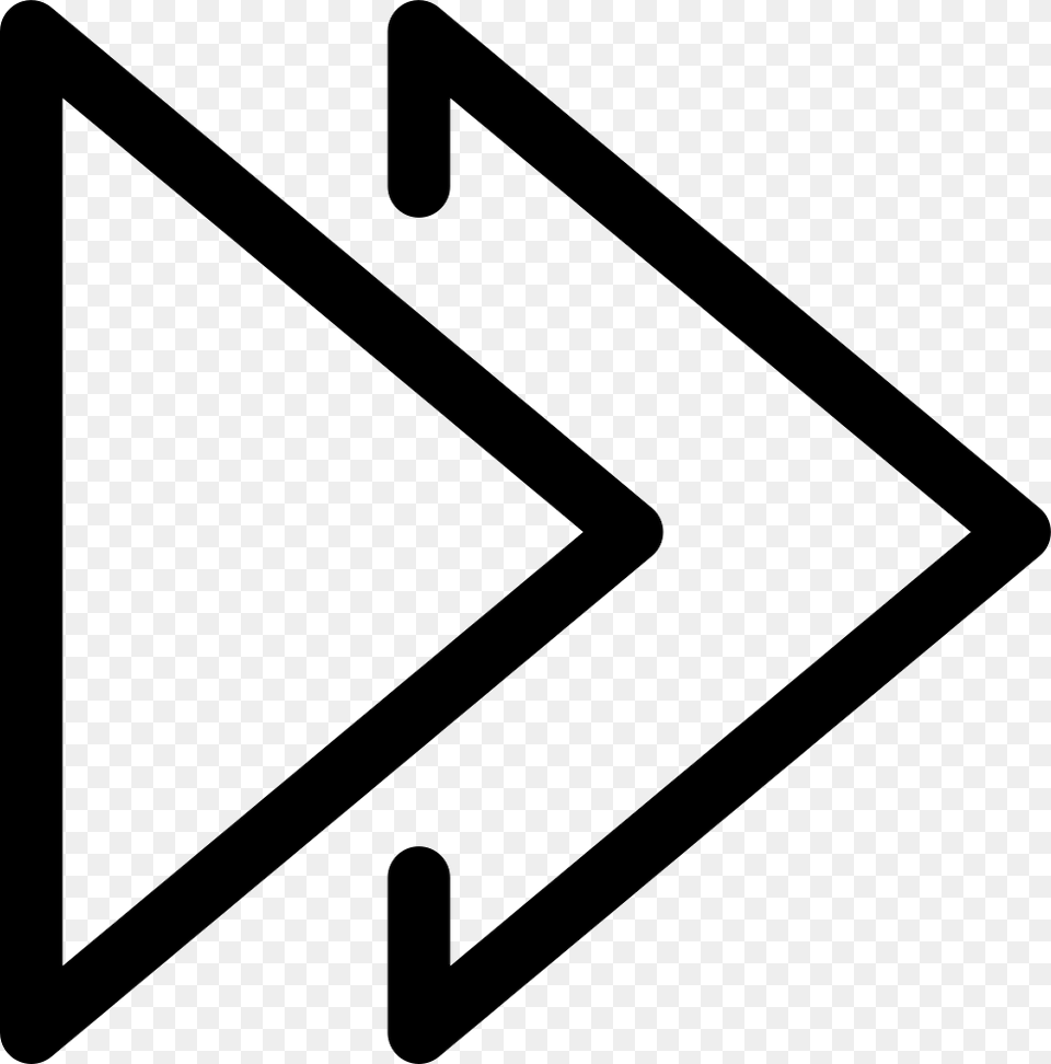 Remote Control Fast Forward Button Comments Fast Forward Symbol, Sign, Triangle, Road Sign Free Png