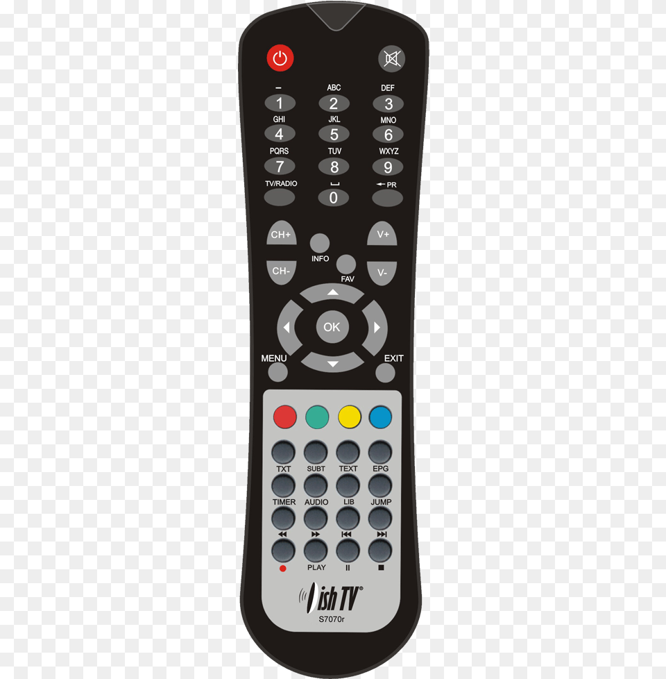 Remote Control For Dishtv S7070rs7080 Television, Electronics, Remote Control, Electrical Device, Switch Png