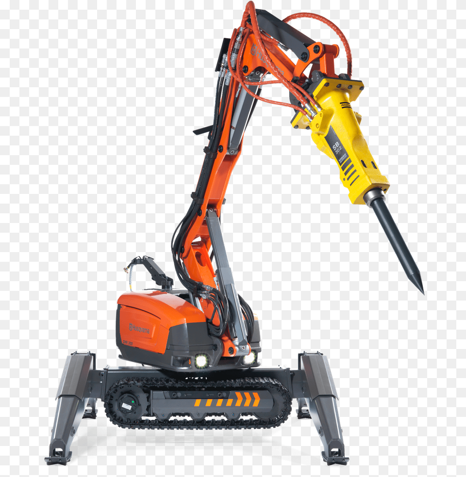 Remote Demolition Robot Husqvarna Dxr Equipped With Husqvarna Dxr, Grass, Plant, Device, Lawn Free Png Download