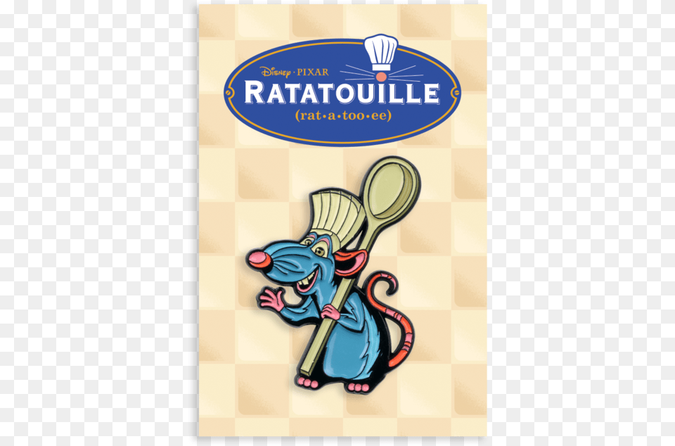 Remy Enamel Pin Cartoon, Cleaning, Cutlery, Person, Spoon Png Image