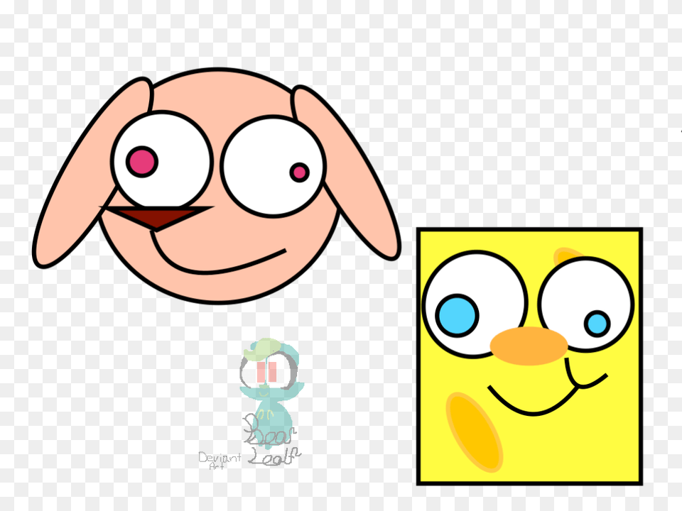 Ren And Spongebob, Face, Head, Person, Baby Png Image