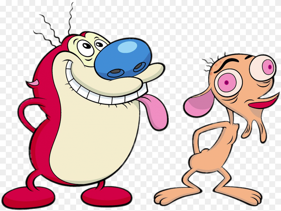 Ren And Stimpy Funny Faces T Shirt, Cartoon Free Png Download