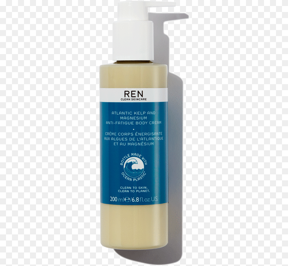 Ren Atlantic Kelp And Magnesium Anti Fatigue Body Cream, Bottle, Lotion, Shaker, Cosmetics Free Transparent Png