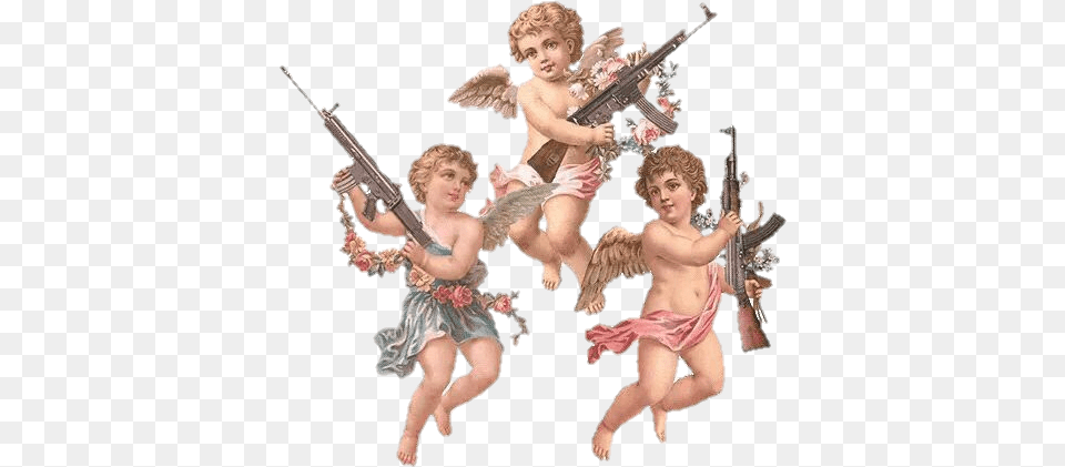 Renaissance Art Angels You Can T Sit With Us Angels, Baby, Firearm, Person, Weapon Free Png