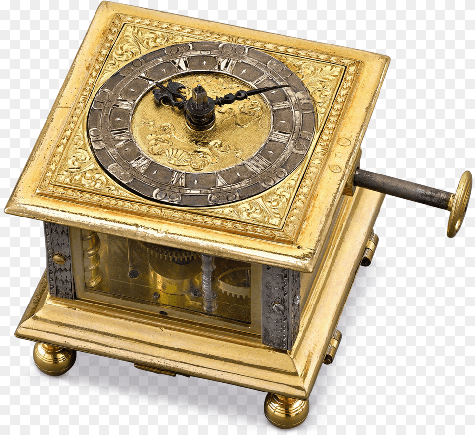 Renaissance Horizontal Table Clock Antique Table Clock, Machine, Screw, Analog Clock Free Png