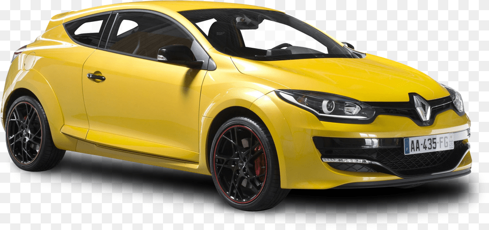 Renault Megane Rs Yellow Car Renault Megane Rs Coupe, Alloy Wheel, Vehicle, Transportation, Tire Png Image