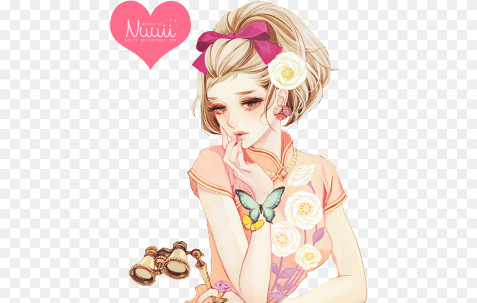 Render 90 Cute Girl By Nuuii D84y7in Anime China Girl Render, Adult, Book, Comics, Female Png Image