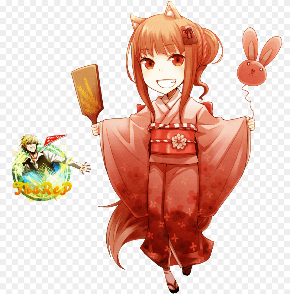 Render Animes Et Manga Renders Chibi Holo Yukata Ookami Anime, Adult, Person, Gown, Formal Wear Png Image