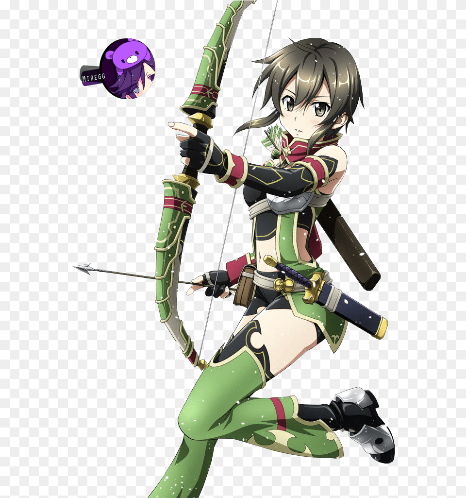 Render Asada Shino By Miregg Sinon Archer, Sport, Person, Weapon, Bow Free Transparent Png