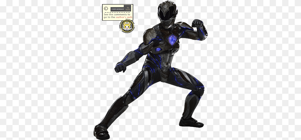 Render Black Ranger Zack Taylor, Adult, Male, Man, Person Png Image