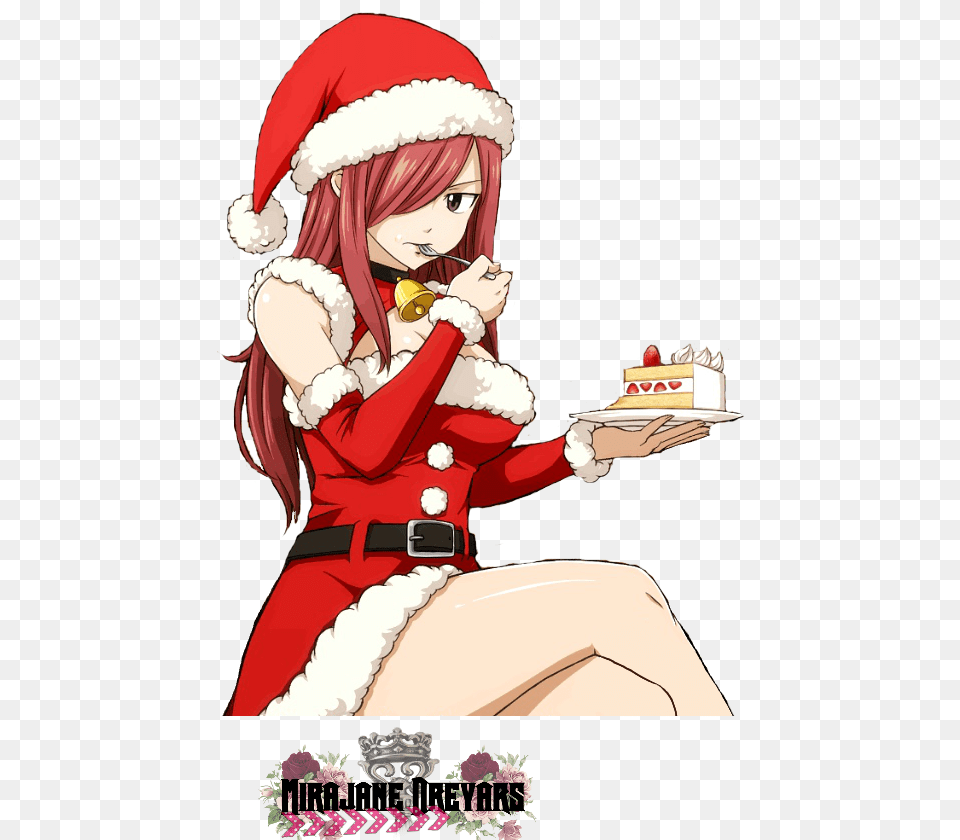 Render Erza Scarlet Xmas Ft Fairy Tail Christmas Wallpaper Phone, Book, Comics, Publication, Adult Png