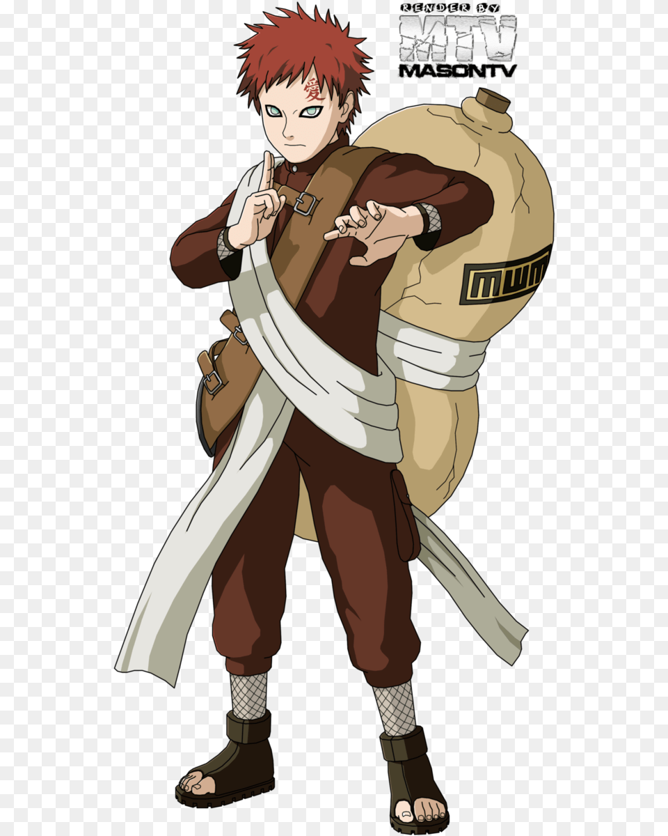 Render Gaara Second Gaara Naruto Part, Book, Publication, Comics, Person Free Png Download