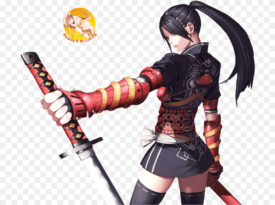 Render Girl By Anime Ninja Girl, Publication, Book, Comics, Weapon Free Png