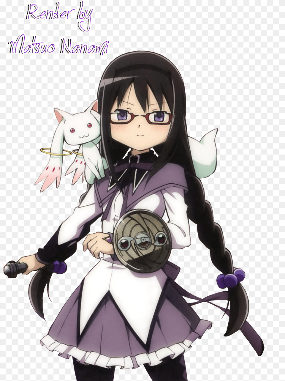 Render Homura Akemi Et Kyubey, Book, Comics, Publication, Adult Png