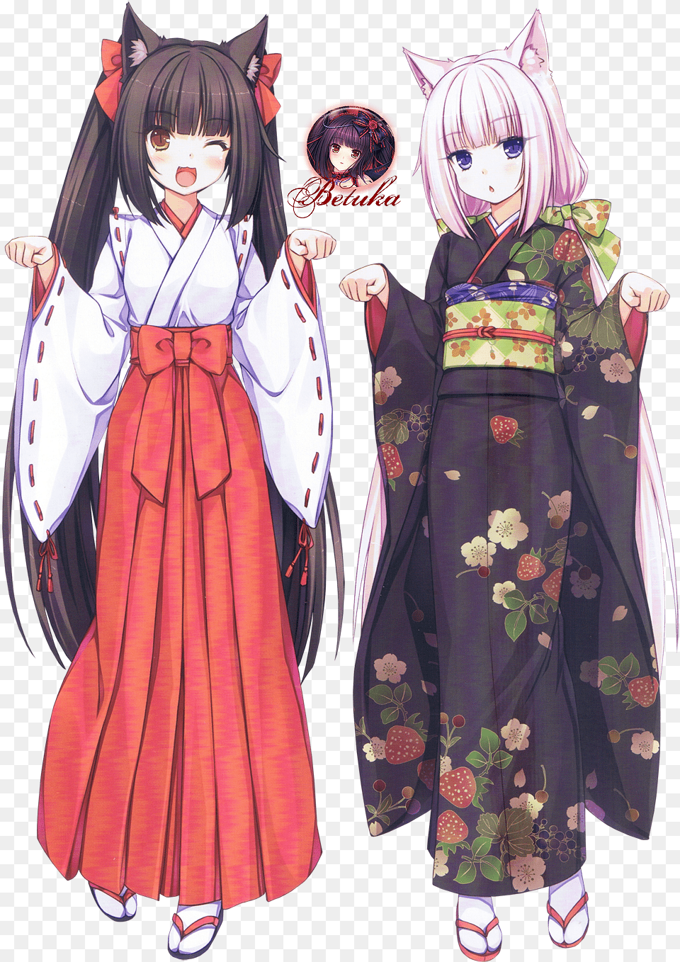 Render Hybrides Renders Chocola Vanilla Kimono Sayori Anime Girl Chocolate And Vanilla, Book, Publication, Gown, Formal Wear Free Transparent Png