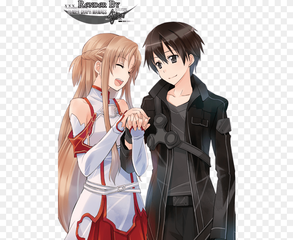 Render Sword Art Online Kirito And Asuna, Adult, Publication, Person, Woman Png Image
