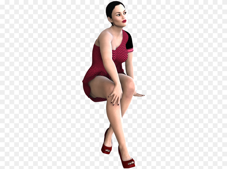 Render Transparent Background Woman Sitting Uefa Champions League, Adult, Shoe, Person, High Heel Png