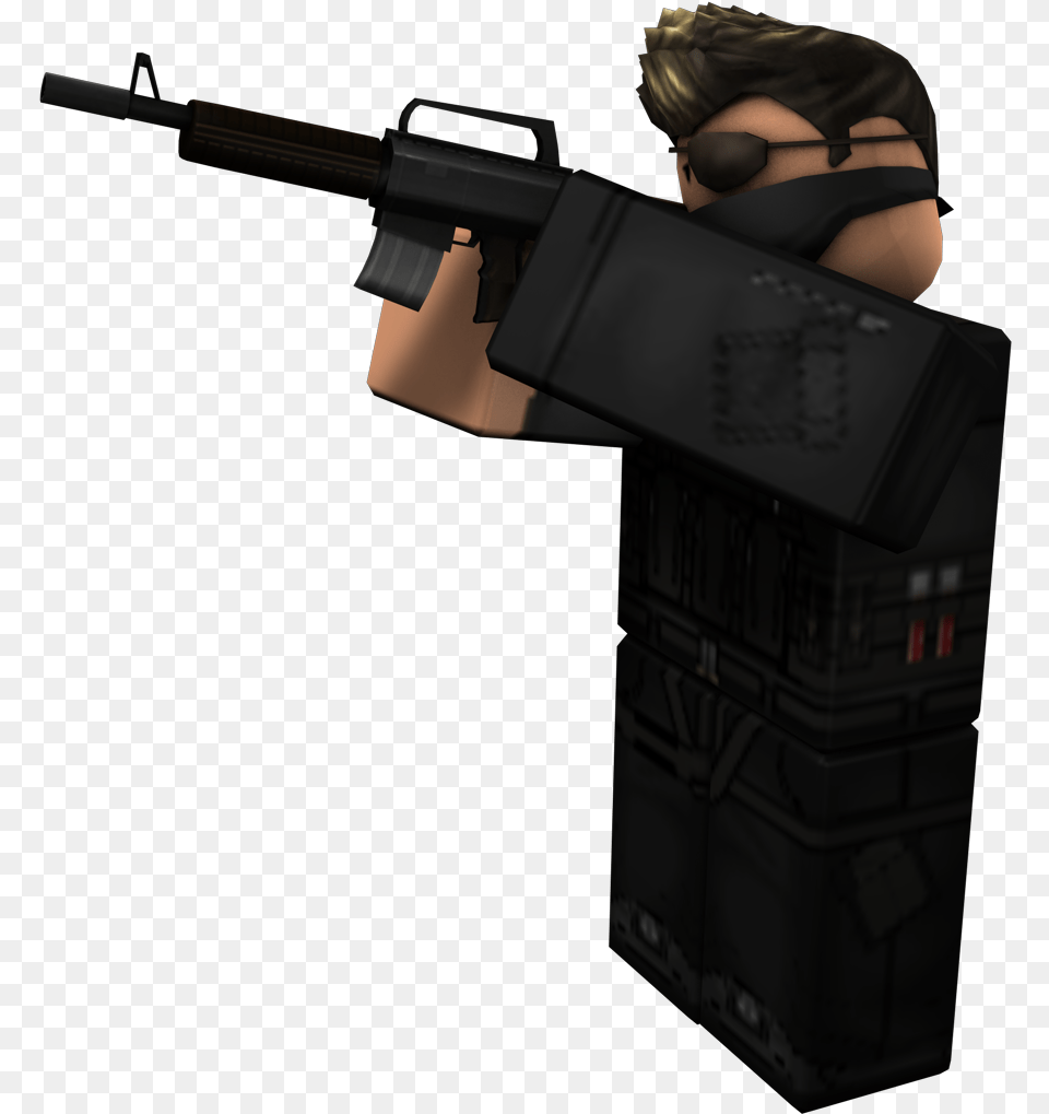 Rendered Gun Point Roblox Character Holding Gun, Firearm, Rifle, Weapon, Adult Png