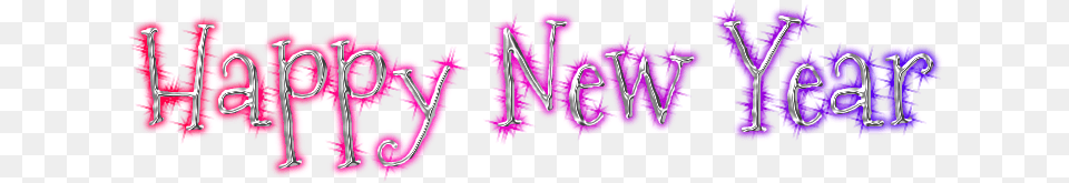 Rendered Happy New Year Text, Light, Purple, Neon Free Png Download