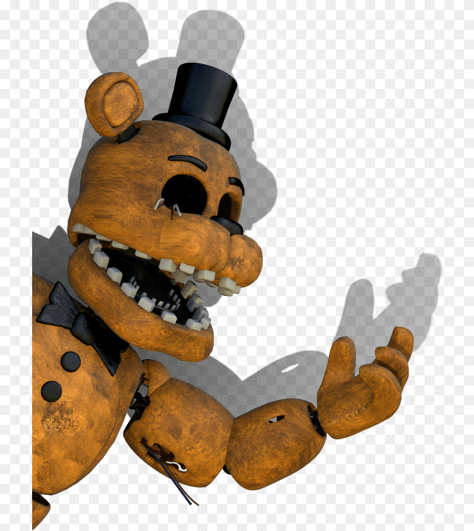Renderpeeking Withered Golden Freddy With Shadow Catcher Golden Freddy Fnaf 2 Render, Figurine Free Transparent Png