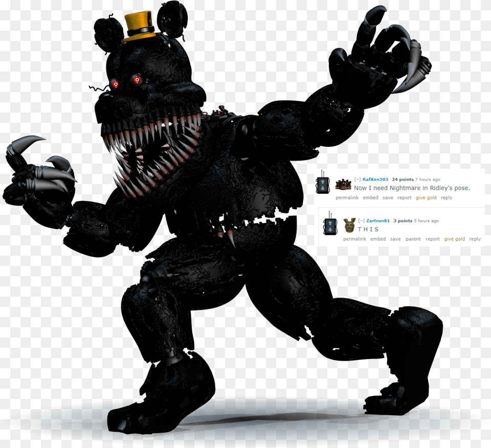 Renderso Some People Wanted Nightmare In Ridleyquots Pose Nightmare Freddy, Electronics, Hardware, Adult, Male Free Png Download