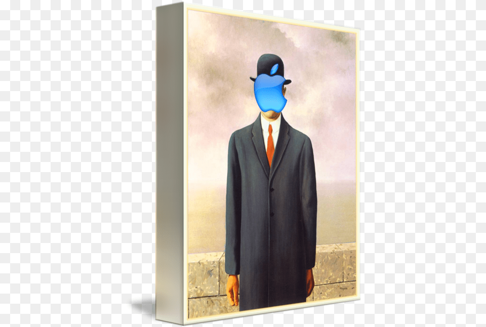 Rene Magritte Son Of Man Apple Computer Rene Magritte The Son Of Man, Coat, Clothing, People, Formal Wear Png Image