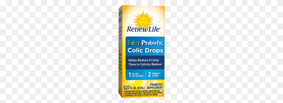 Renew Life Baby Probiotic Colic Drops, Bottle, Cosmetics, Food, Seasoning Free Transparent Png