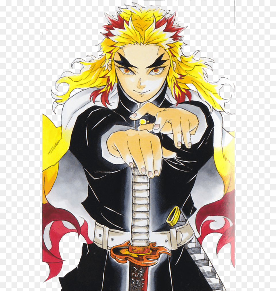 Rengoku Demonslayer Kimetsunoyaiba Freetoedit Flame Pillar Demon Slayer, Book, Comics, Publication, Adult Free Png