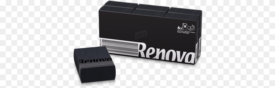 Renova Black Pocket Tissues Renova Black Tissue, Adapter, Electronics, Box Free Png Download