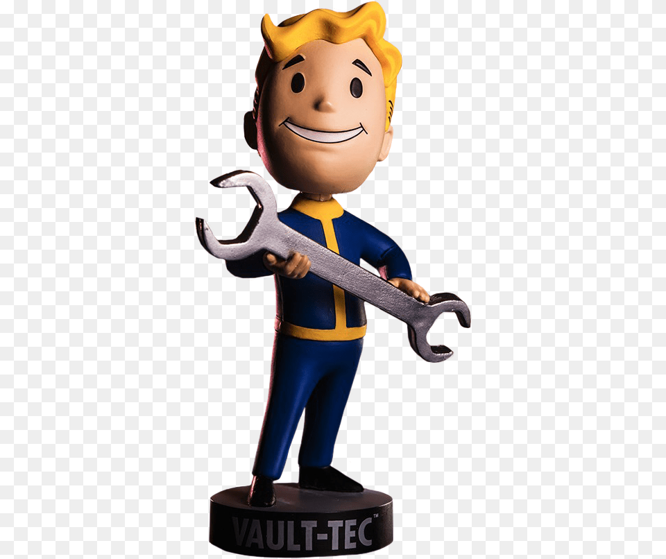 Repair Vault Boy Vault 111 Bobble Head Figure Cartoon, Person, Face, Figurine Free Png Download