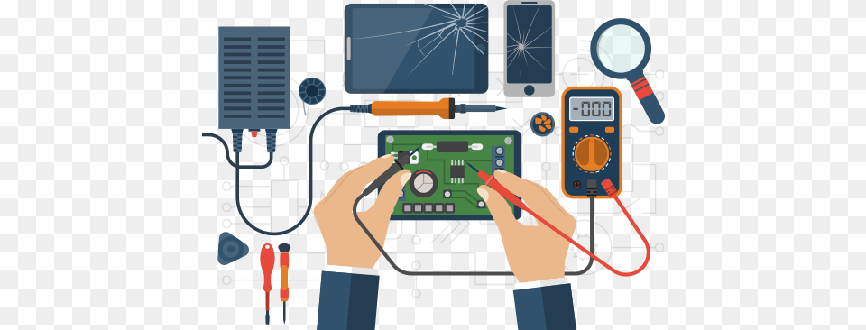 Reparacin De Celular Ilustrada Repair Mobile Devices Vector, Electronics, Hardware, Gas Pump, Machine Free Transparent Png