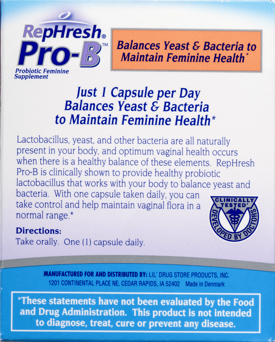 Rephresh Rephresh Pro B Probiotic Feminine Supplement, Advertisement, Poster Png Image