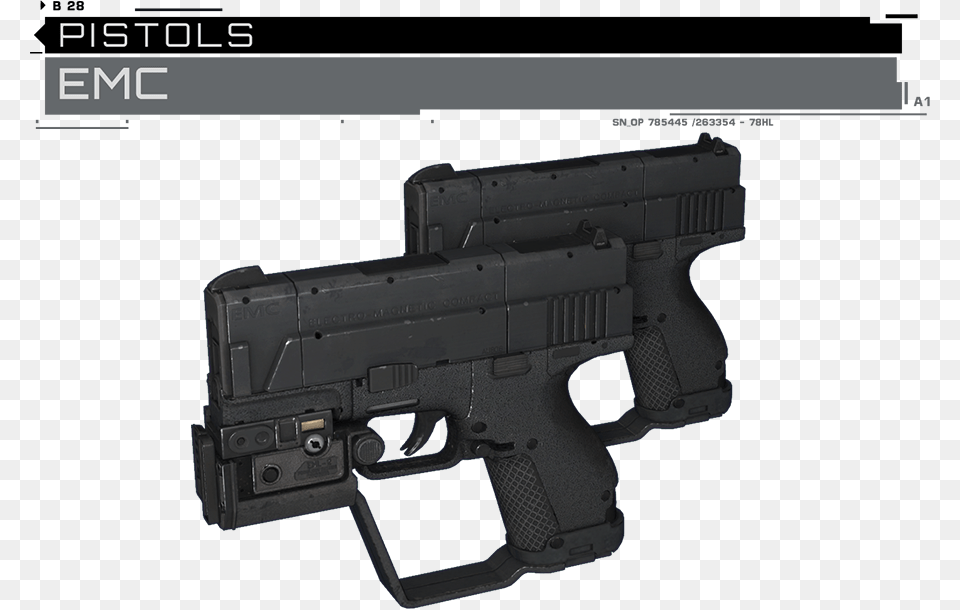 Replaces Pistols With Emc From Call Of Duty Infinite Trigger, Firearm, Gun, Handgun, Weapon Free Png Download