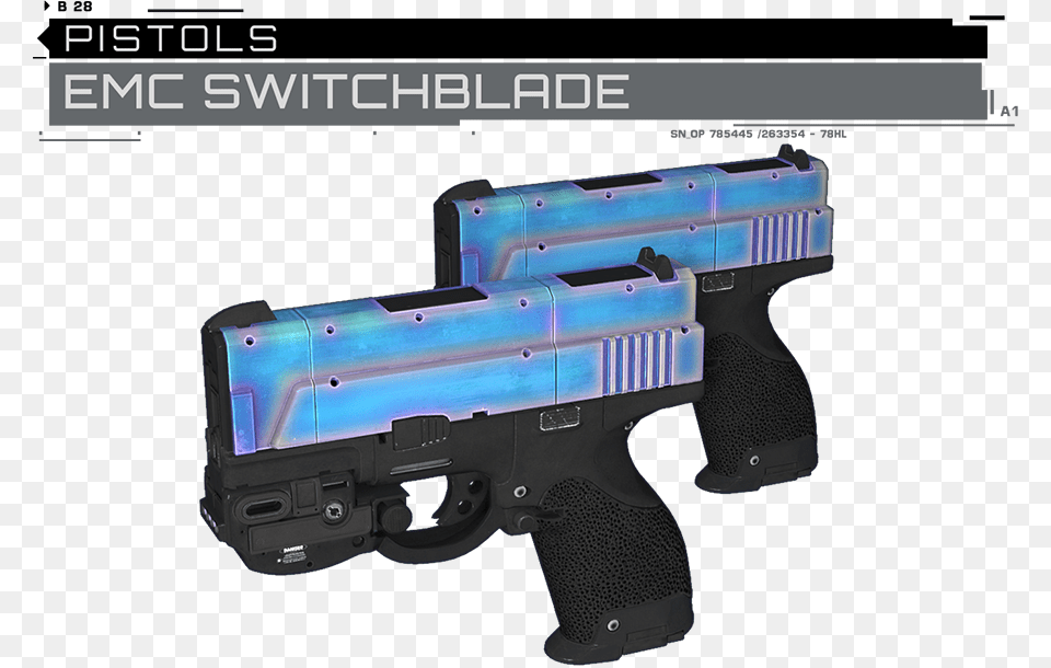 Replaces Pistols With Emc Switchblade From Call Of Cod Infinite Warfare Emc, Firearm, Gun, Handgun, Weapon Free Png