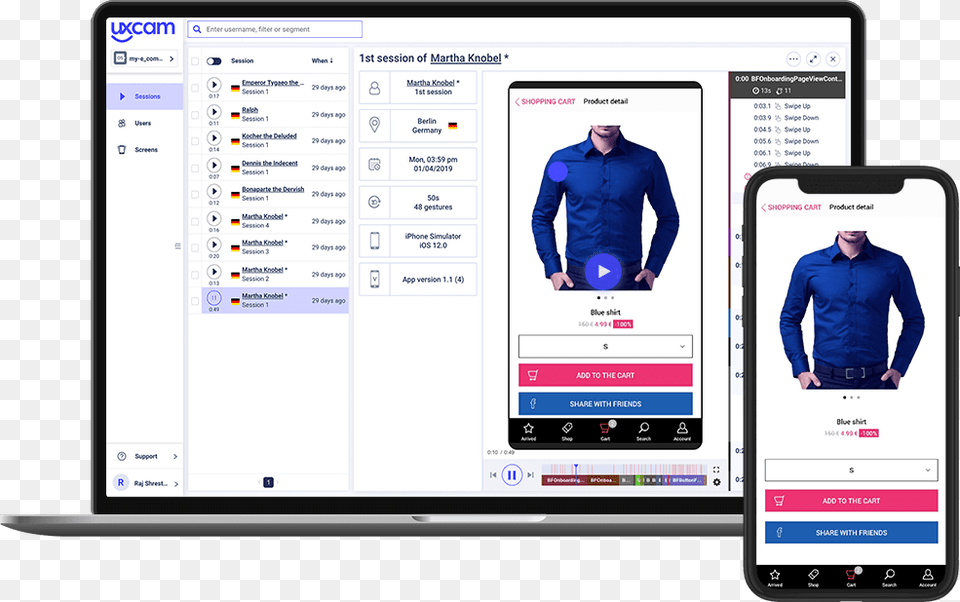 Replay User Journey Uxcam, Sleeve, Clothing, Long Sleeve, Person Free Transparent Png