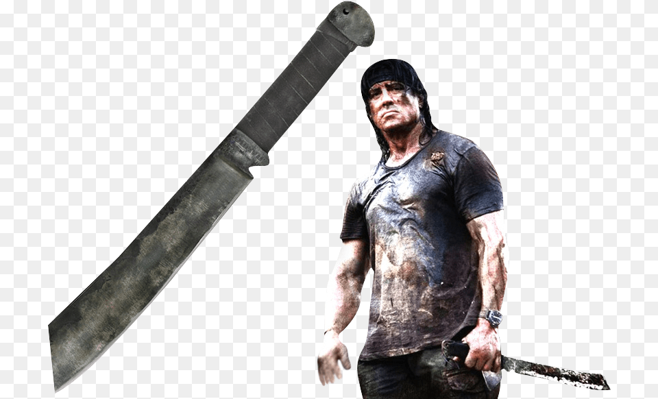 Replica Knife Rambo Iv Knife For Sale, Weapon, Sword, Person, Man Free Transparent Png