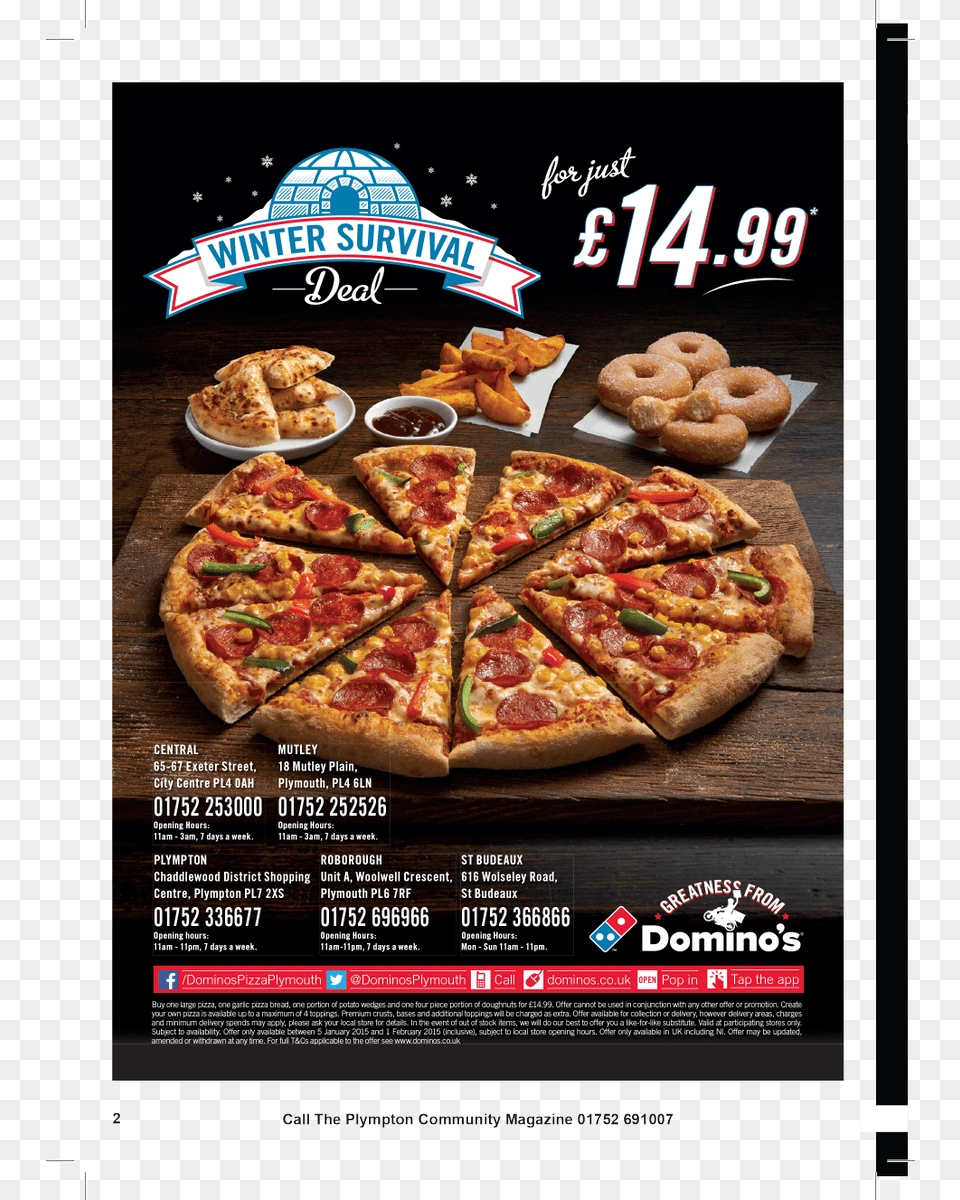 Replies 2 Retweets 1 Like Dominos Winter Survival Deal, Advertisement, Poster, Food, Pizza Free Transparent Png