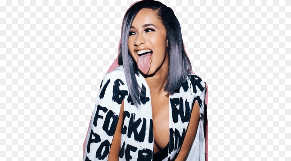 Report Abuse Cardi B With Snapchat Filter, Face, Head, Person, Mouth Png Image