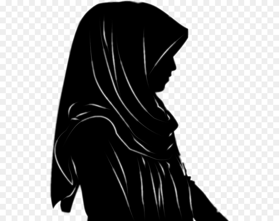 Report Abuse Hijab Silhouette, Fashion, Clothing, Hood, Adult Png