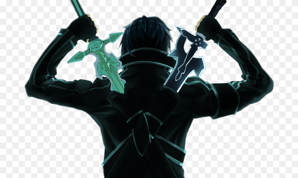 Report Abuse Kirito 2 Swords, Sword, Weapon, Adult, Male Png