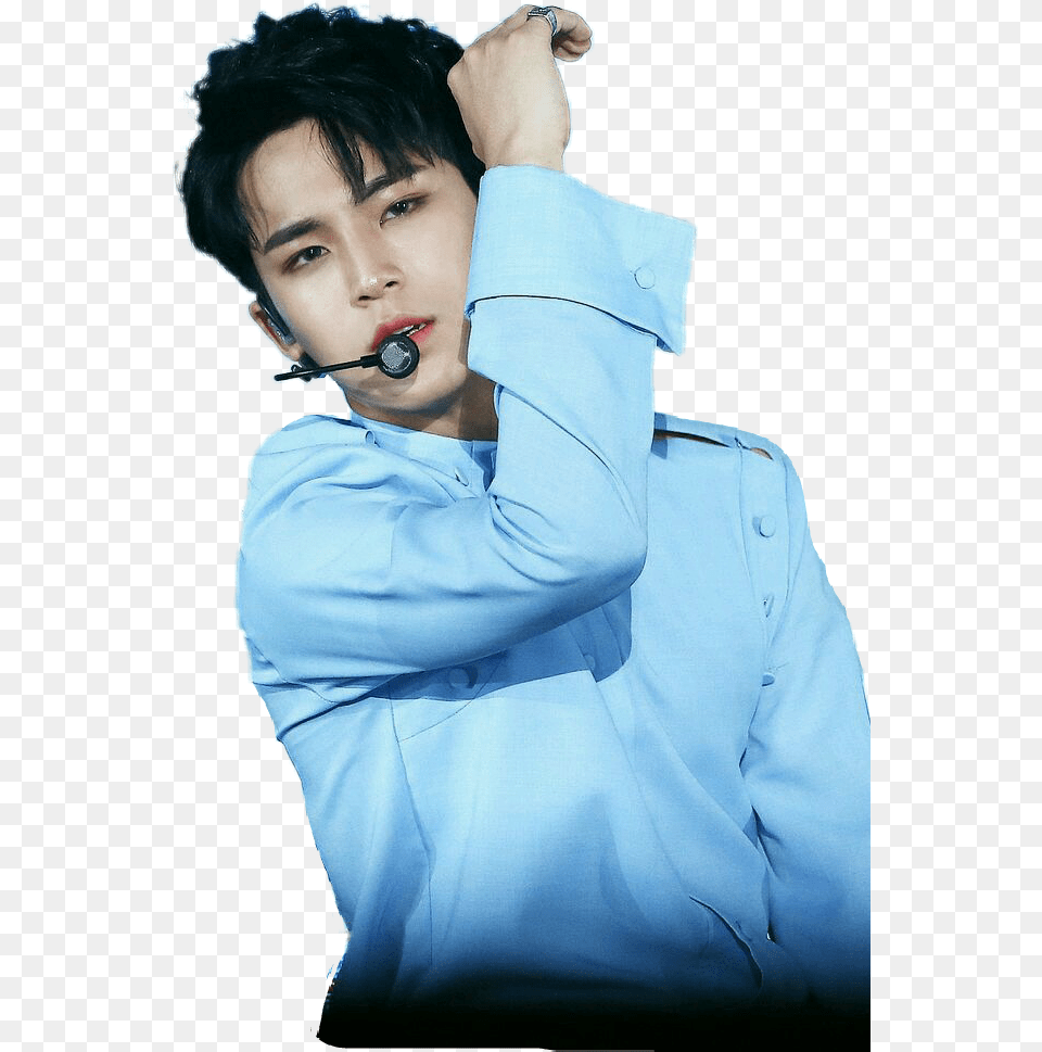 Report Abuse Mingyu Seventeen Blue, Solo Performance, Photography, Person, Performer Free Transparent Png