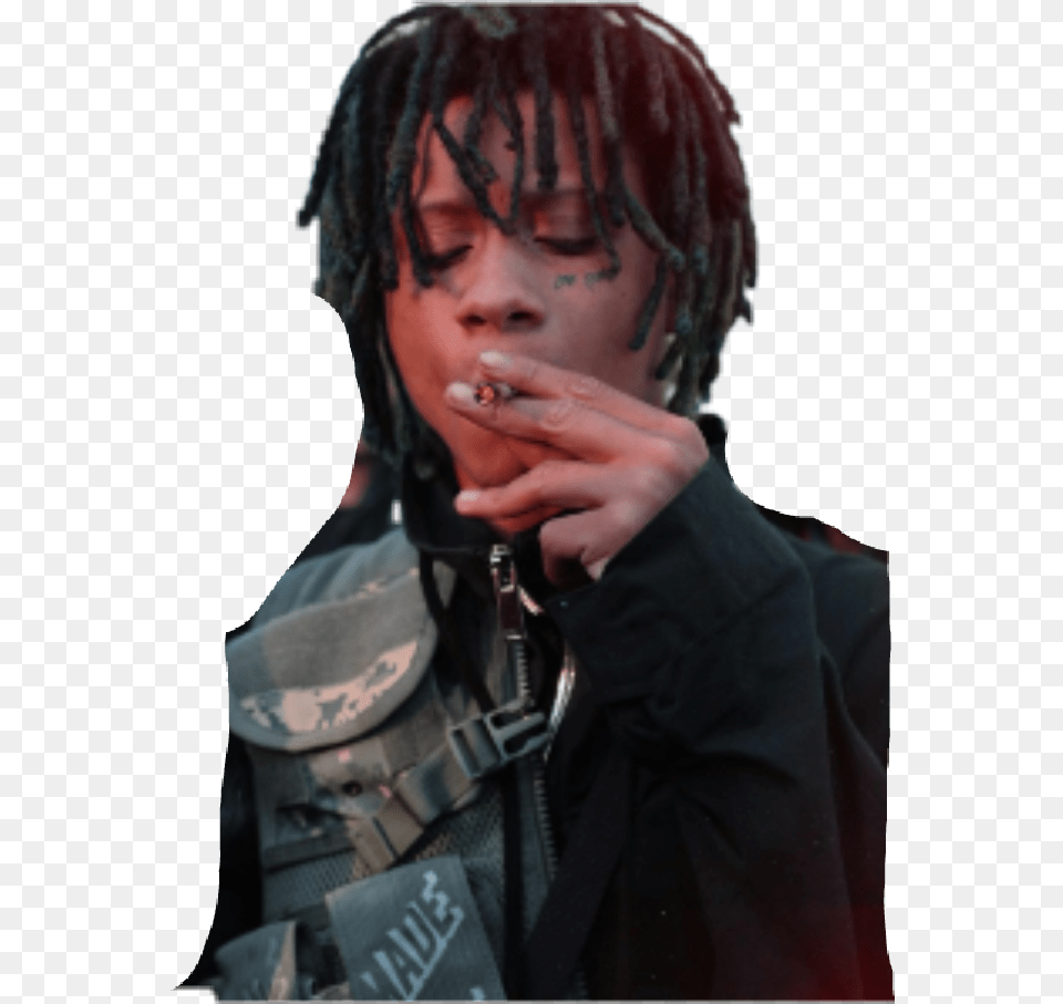 Report Abuse Trippie Redd Smoking Weed, Person, Face, Head, Smoke Png