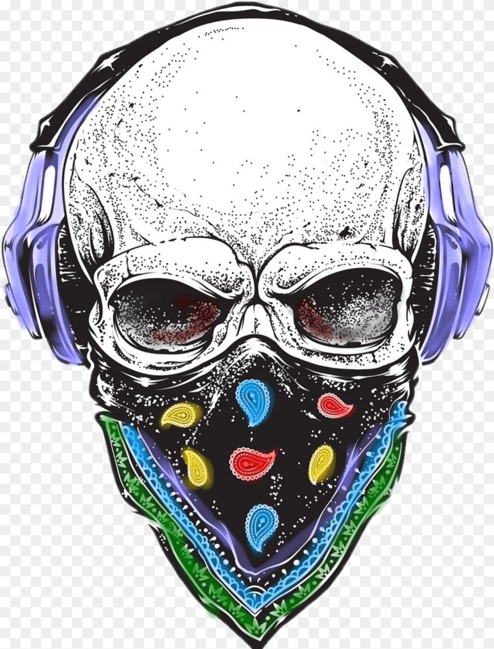 Report Abuse Vinyl Stickers Decal Music Skull With Headphones, Accessories, Person, Face, Head Png