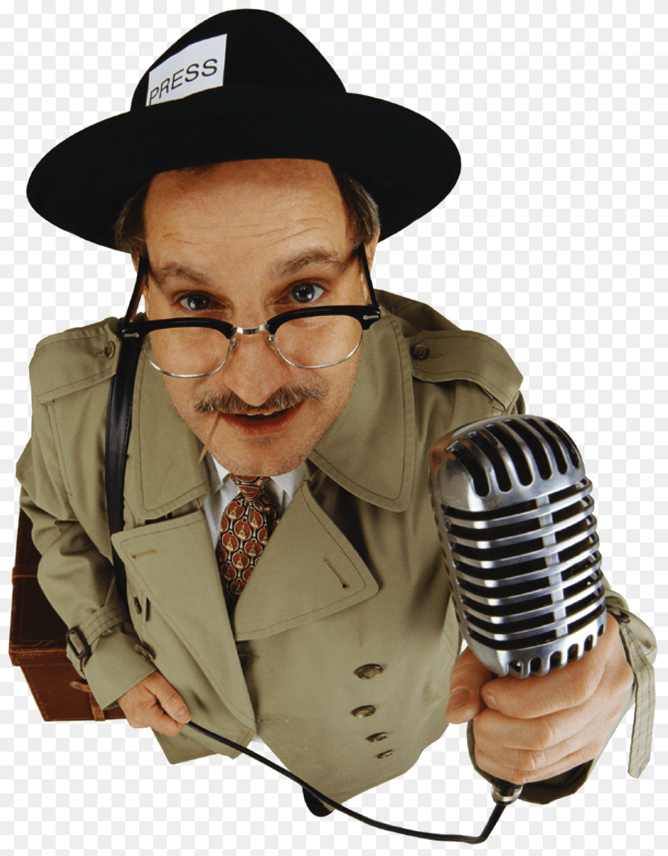 Reporter, Microphone, Clothing, Electrical Device, Hat Png