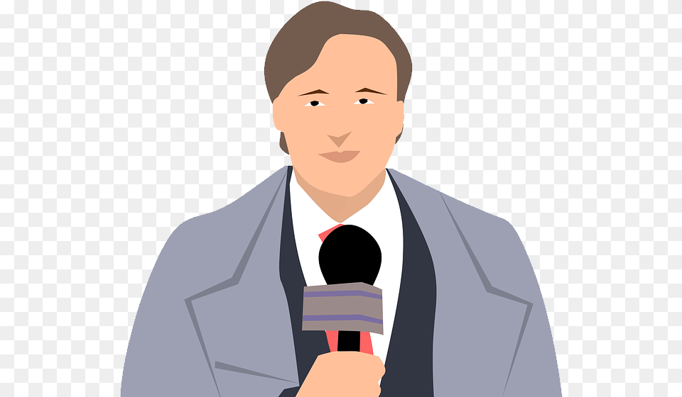 Reporter News Reporter No Background Reporter, Microphone, Man, Male, Person Png Image