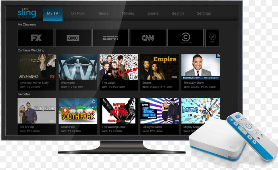Reports That Streaming Tv Service Sling Tv Is Launching Airtv Player, Screen, Monitor, Hardware, Electronics Png Image